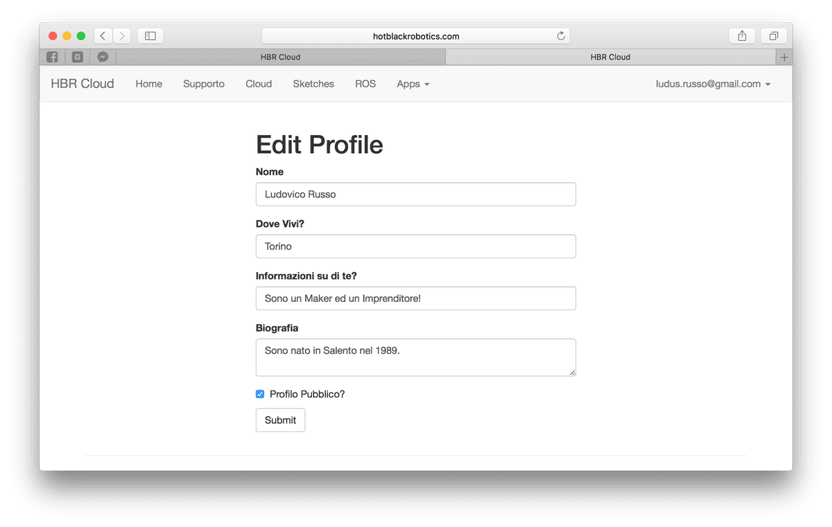 Abilitare Profilo Pubblico