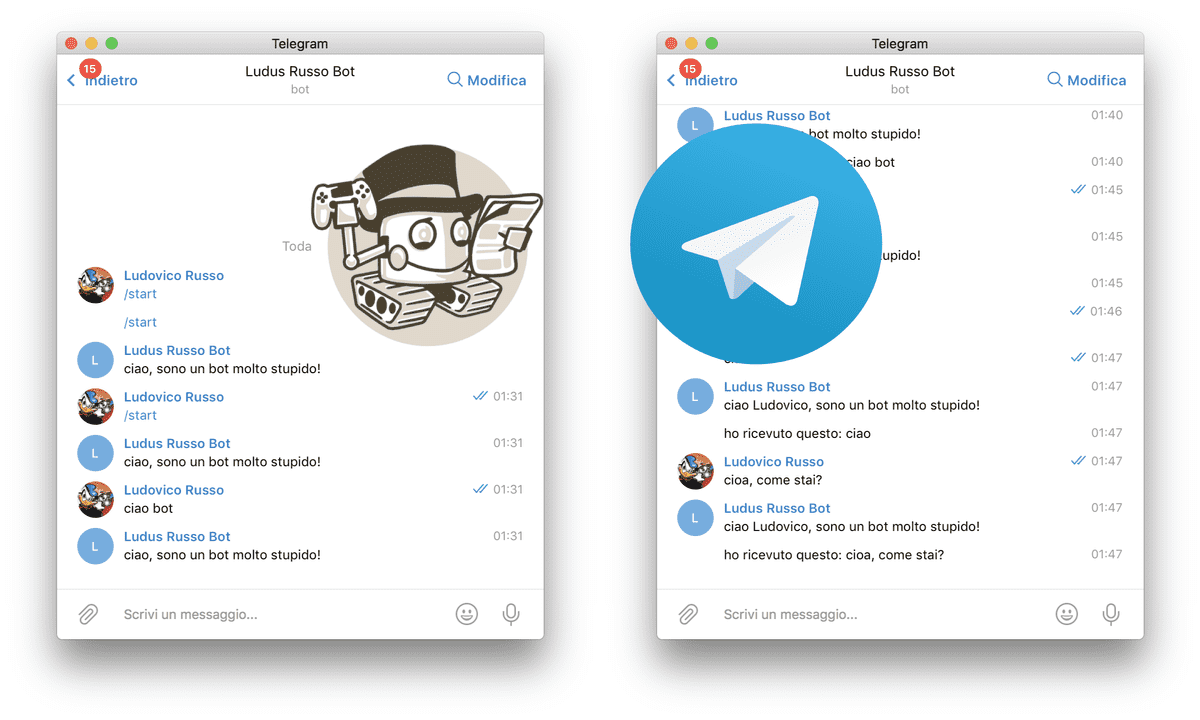 ChatBot telegram in azione