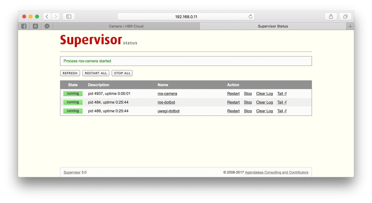 Started Camera DotBot Manager
