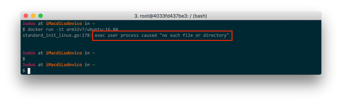 Errore di Qemu nel docker