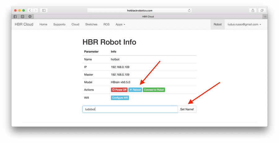 Cambiare nome al Robot DotBot da piattaforma
